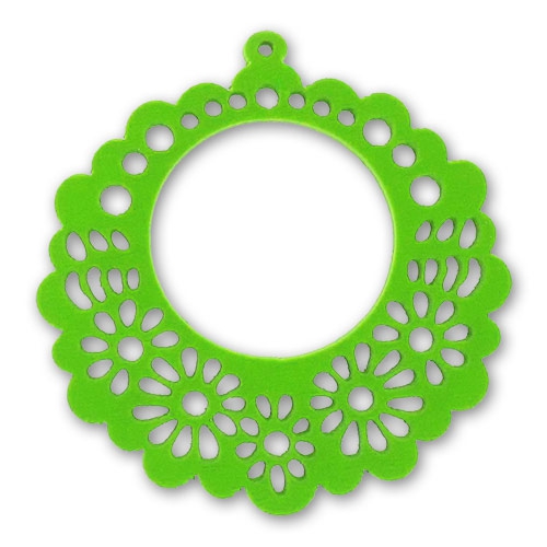 Pendentif Vintage En émail Filigrané - Or Orangé Et Vert - À Deux Faces - Occasion