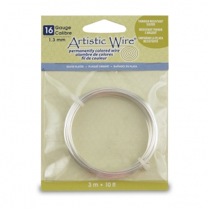 Fil de cuivre Artistic Wire 1.3 mm - Argenté anti-ternissement x3m