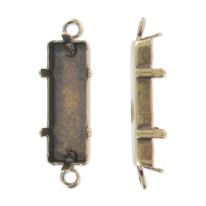 Serti griffe intercalaire PureCrystal 4547 21x7 mm bronze 2 anneaux