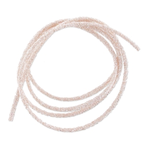 Cordon métallisé Mokuba 2 mm - Rose Clair fil argenté x1m