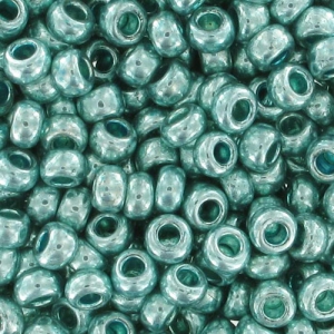 Perles rocailles Preciosa 9/0 2.5 mm - Mint Métallique x20g