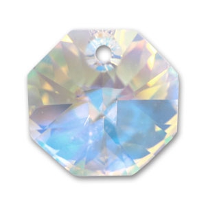 Octogone PureCrystal 6401 8 mm un trou Crystal AB x1