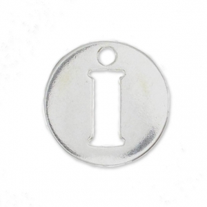 Breloque ronde lettre I - 8.5 mm en Argent 925 x1