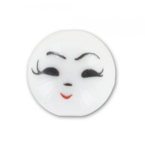 Ronde en céramique 12 mm Visage Blanc x1