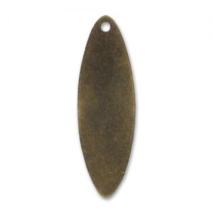 Breloques ovales lisses 20 mm bronze x5