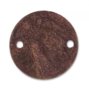 Intercalaire rond martelé 2 trous 15 mm cuivré vieilli x1