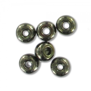 Perles rocailles Preciosa 6/0 4 mm - Noir Lustré Vert x20g