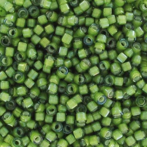 Miyuki Delica 11/0 DB1786 - Light Green AB Lined White x8g