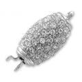 Fermoir olive 21x9 mm Strass Crystal plaqué rhodium x1