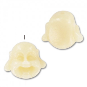 Tête de Bouddha 12 mm imitation Ivoire x1