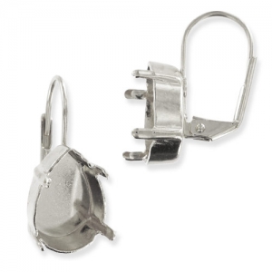 Dormeuses porte-cabochon PureCrystal 4320 14X10 mm - Rhodié x2