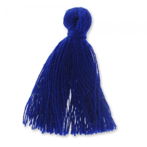 Pompon imitation coton 27-30 mm Bleu Dur x1