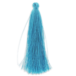 Pompon imitation soie 88-93 mm Turquoise x1
