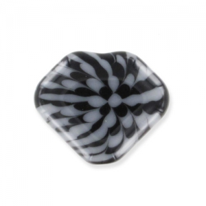 Palet forme diamant 13x15 mm - tigré Noir - Blanc x1