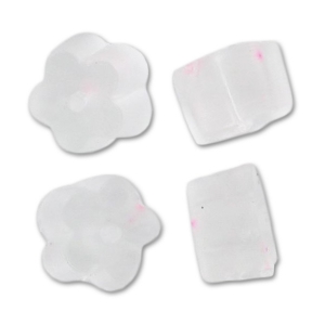 Poussoirs pour crochets d'oreilles Fleur 4.5 mm Transparent x200