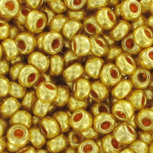 Perles rocailles Preciosa 11/0 2 mm - Terra Métallique - Doré x20g