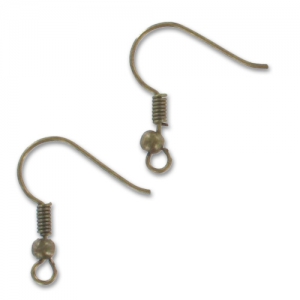 Crochets d'oreilles boules 18 mm bronze x6