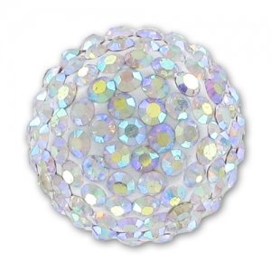 Demi-boule plasticine strass Coréen 20 mm Crystal AB x1