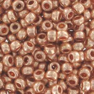 Perles rocailles Preciosa  11/0 2 mm - Terra Métallique - Doré cuivré x20g