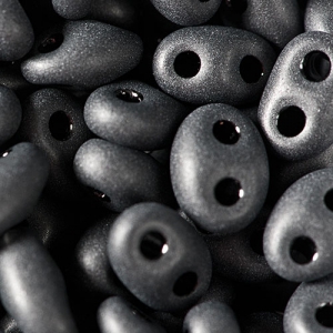 Twin beads 2,5x5 mm Jet Mat x20g