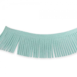 Ruban franges en suedine 28 mm Teal x1,6m