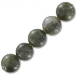 Perles rondes 10 mm en pierre gemme Labradorite x5
