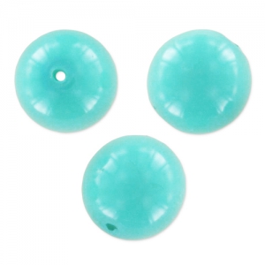 Perles en verre tchèque rondes Shiny  6 mm Turquoise Blue x25