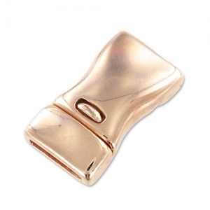 Fermoir aimanté avec sécurité pour lacet 10 mm doré rose