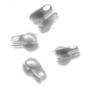 Embouts pour chaîne maille boule 2 mm argenté vieilli x10