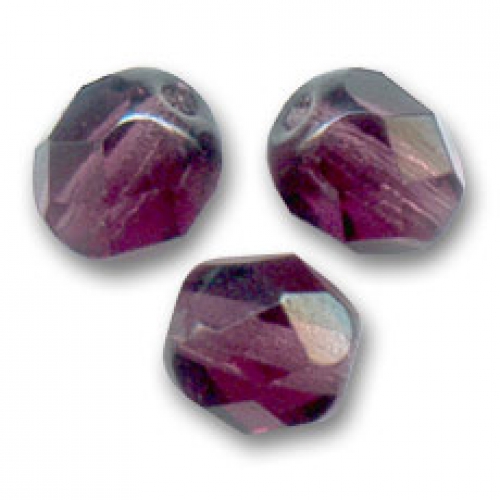 20 Perles Facettées Bohème 8mm Light Smoked Topaz AB - Preciosa, Fabriqué En France