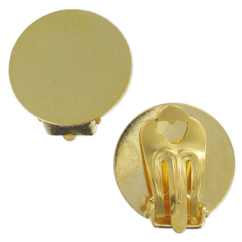 Clips De Couture En Métal Doré Ajouré Avec 2 Perles En Pâte De Verre - Vintage, Occasion