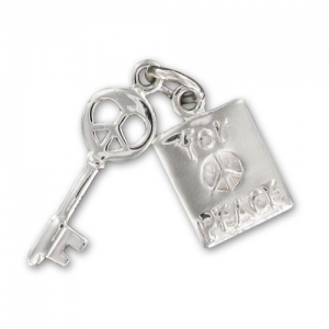 Breloque clé for peace 21 mm en Argent 925 x1