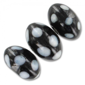 Ronde aplatie 17 mm Opaque Noir/Blanc x1