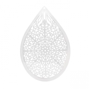 Pendentif léger goutte 48 mm argenté x1