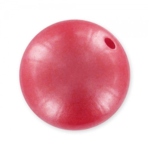 Perle ronde poudrée 16 mm Cerise x1