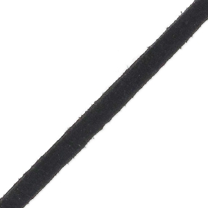 Lacet Suedine 3x1.5 mm Noir effet pailleté x 2.8 m
