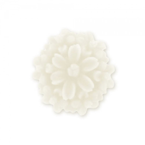 Cabochon fleur en résine  13 mm Crème Mat x1