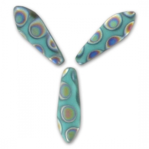 Dagues en verre 5x16 mm Green Turquoise Peacock Mat x50