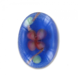 Cabochon ovale fleuri feuille d'argent 18x13 mm Sapphire x1