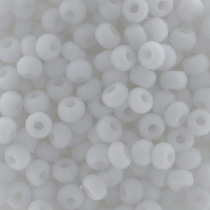 Perles rocailles Preciosa  9/0 2.5 mm - Blanc Opaque Mat x20gr