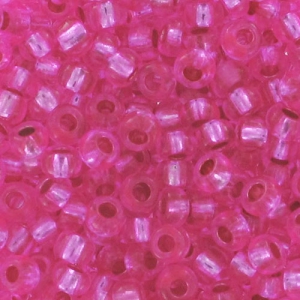 Perles rocailles Preciosa 9/0 2.5 mm - Rose Silver Lined x20g