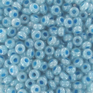 Perles rocailles Preciosa 9/0 2.5 mm - Bleu Ciel nacré x20g