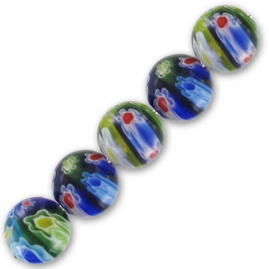 Rondes Millefiori 12 mm Multicolore x4