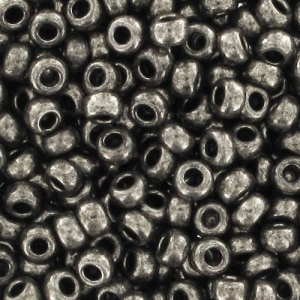 Perles rocailles Preciosa 9/0 2.5 mm - Dark Nickel x10g