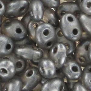 Twin beads 2.5x5 mm Dark Grey Pearl x20g