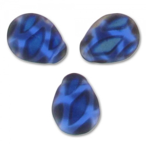 Gouttes plates 12x16 mm Sapphire Mat Peacock AB x6