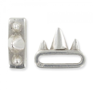 Poussoir spikes 6x17 mm argenté vieilli x1