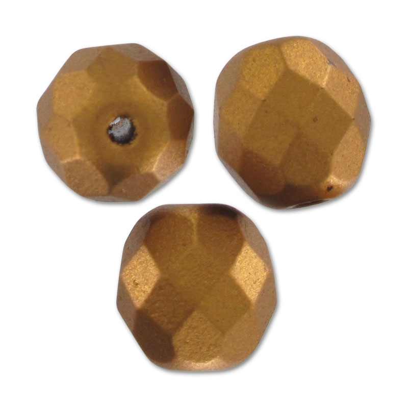20 Perles Facettes De Bohème 8mm - Couleur Copper Gold Mat, Preciosa, Neuves, Fabriquées En France