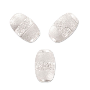 Perle Olive diamantée satinée 8x5 mm en Argent 925 x1