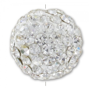 Ronde plasticine strass Coréen 12 mm Crystal  x1